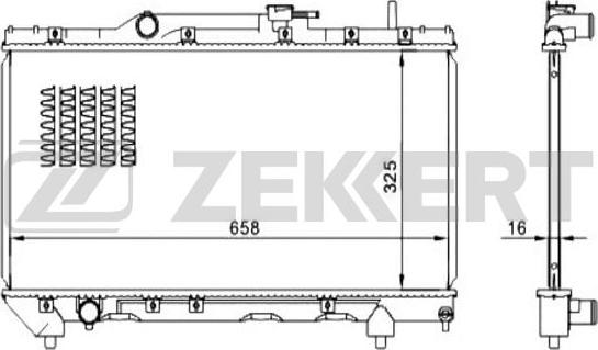 Zekkert MK-1043 - Радіатор, охолодження двигуна autocars.com.ua