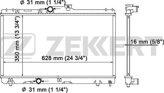 Zekkert MK-1044 - Радіатор, охолодження двигуна autocars.com.ua