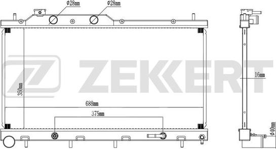 Zekkert MK-1045 - Радіатор, охолодження двигуна autocars.com.ua