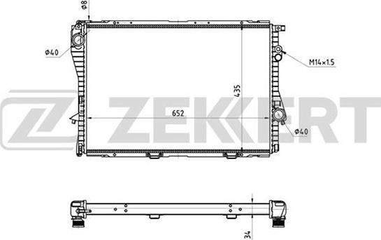 Zekkert MK-1048 - Радіатор, охолодження двигуна autocars.com.ua