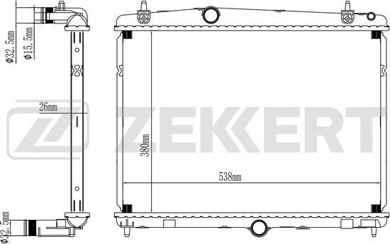 Zekkert MK-1060 - Радиатор, охлаждение двигателя avtokuzovplus.com.ua