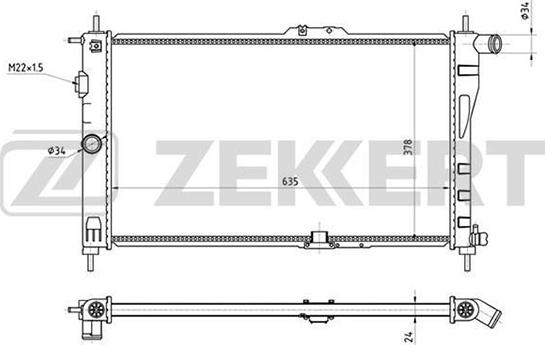 Zekkert MK-1061 - Радиатор, охлаждение двигателя autodnr.net