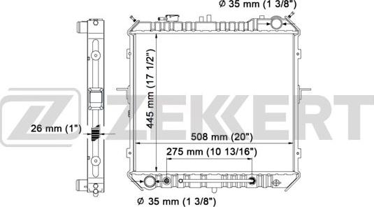 Zekkert MK-1063 - Радіатор, охолодження двигуна autocars.com.ua