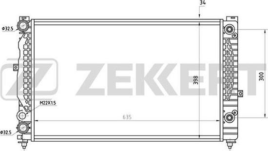 Zekkert MK-1064 - Радиатор, охлаждение двигателя avtokuzovplus.com.ua