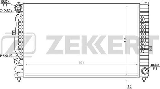 Zekkert MK-1066 - Радиатор, охлаждение двигателя avtokuzovplus.com.ua