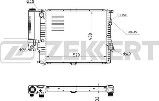 Zekkert MK-1072 - Радіатор, охолодження двигуна autocars.com.ua