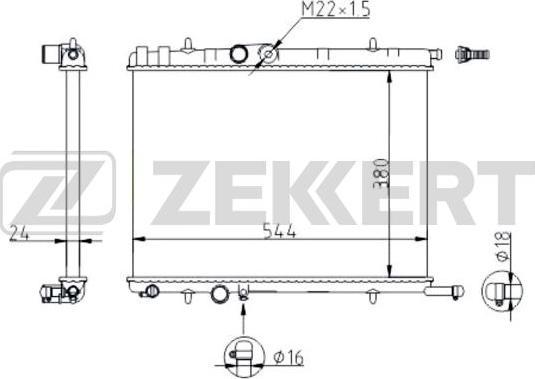 Zekkert MK-1086 - Радиатор, охлаждение двигателя avtokuzovplus.com.ua