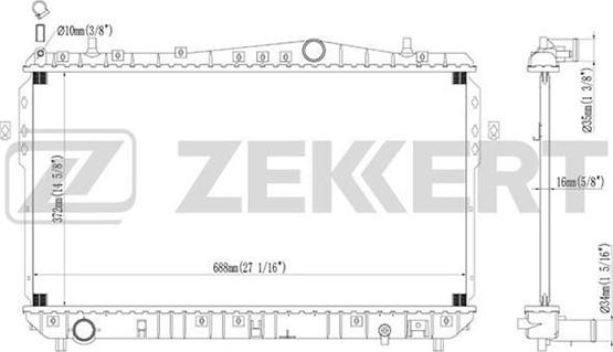 Zekkert MK-1094 - Радіатор, охолодження двигуна autocars.com.ua