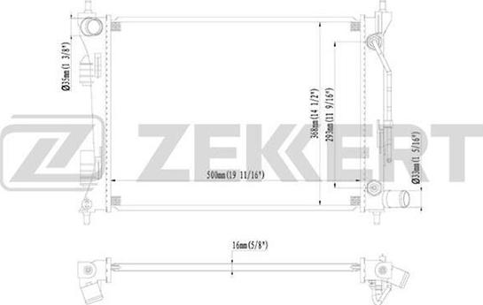 Zekkert MK-1095 - Радіатор, охолодження двигуна autocars.com.ua