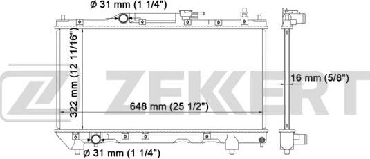 Zekkert MK-1109 - Радиатор, охлаждение двигателя avtokuzovplus.com.ua