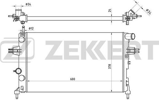 Zekkert MK-1114 - Радиатор охл. дв. Opel Astra G 98-  Zafira A 99- для МКПП autodnr.net