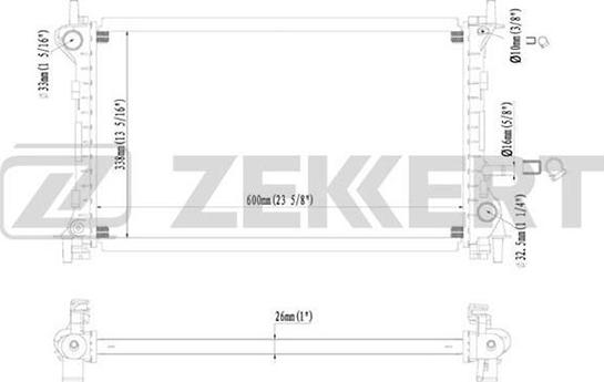 Zekkert MK-1122 - Радиатор, охлаждение двигателя avtokuzovplus.com.ua