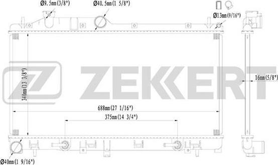 Zekkert MK-1124 - Радиатор, охлаждение двигателя autodnr.net