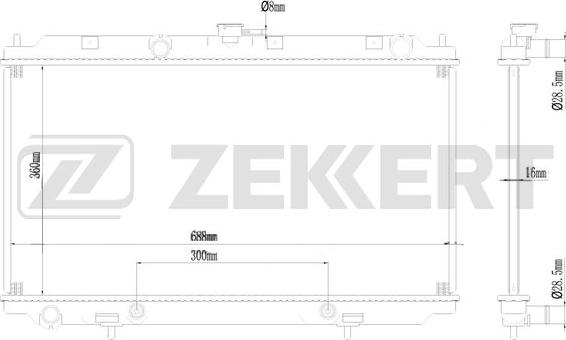 Zekkert MK-1126 - Радіатор, охолодження двигуна autocars.com.ua