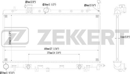 Zekkert MK-1135 - Радиатор, охлаждение двигателя avtokuzovplus.com.ua