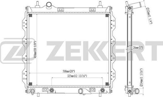 Zekkert MK-1143 - Радиатор, охлаждение двигателя avtokuzovplus.com.ua