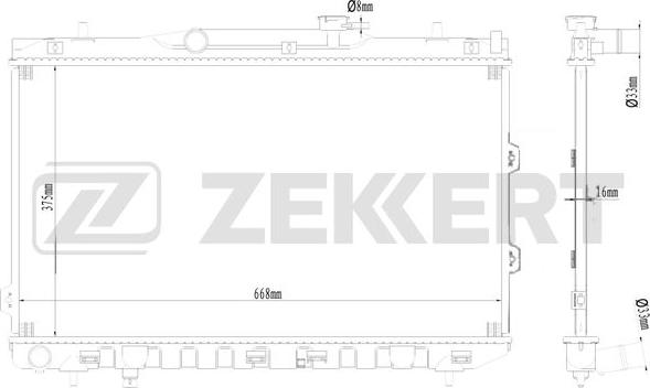 Zekkert MK-1144 - Радіатор, охолодження двигуна autocars.com.ua