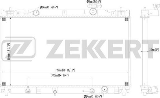 Zekkert MK-1164 - Радіатор, охолодження двигуна autocars.com.ua