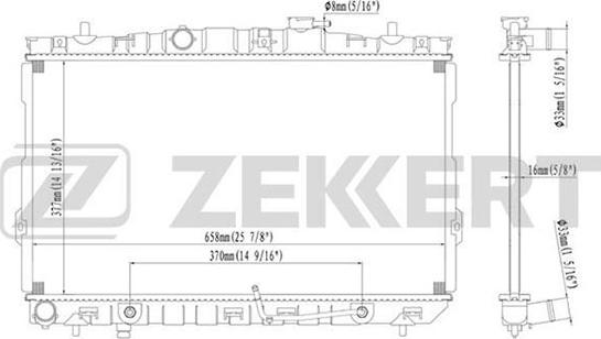 Zekkert MK-1165 - Радіатор, охолодження двигуна autocars.com.ua