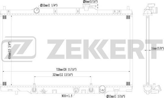 Zekkert MK-1170 - Радіатор, охолодження двигуна autocars.com.ua