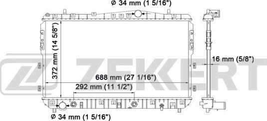 Zekkert MK-1182 - Радиатор, охлаждение двигателя autodnr.net