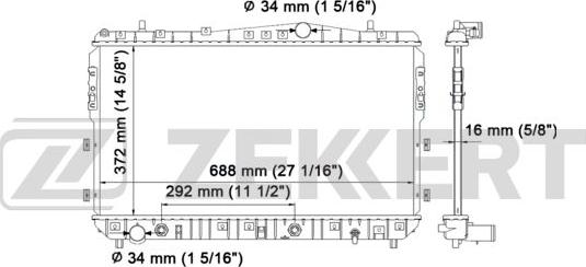 Zekkert MK-1182 - Радіатор, охолодження двигуна autocars.com.ua