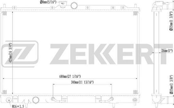 Zekkert MK-1183 - Радиатор, охлаждение двигателя autodnr.net