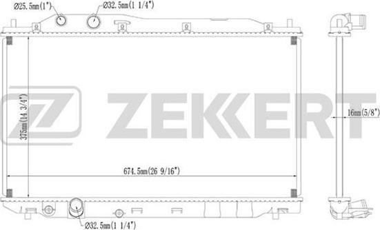 Zekkert MK-1213 - Радиатор, охлаждение двигателя autodnr.net