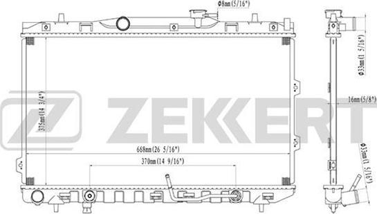 Zekkert MK-1226 - Радіатор, охолодження двигуна autocars.com.ua