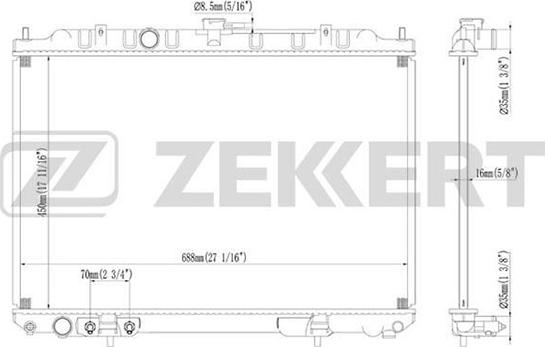 Zekkert MK-1228 - Радиатор, охлаждение двигателя avtokuzovplus.com.ua