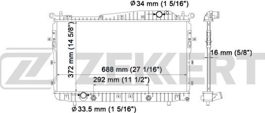 Zekkert MK-1238 - Радіатор, охолодження двигуна autocars.com.ua