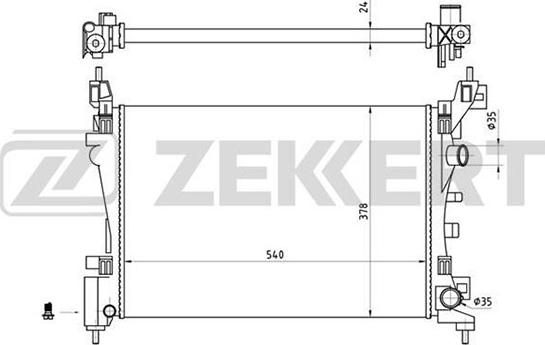 Zekkert MK-1242 - Радіатор, охолодження двигуна autocars.com.ua