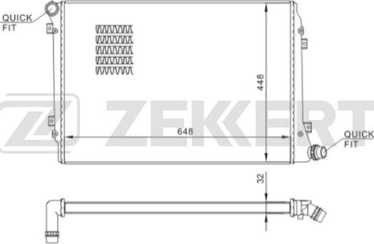 Zekkert MK-1243 - Радіатор, охолодження двигуна autocars.com.ua