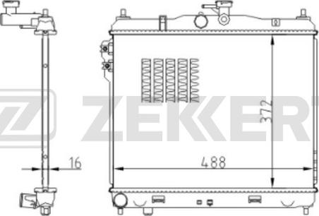 Zekkert MK-1245 - Радиатор охлаждения двигателя  Hyundai Getz 02- autodnr.net