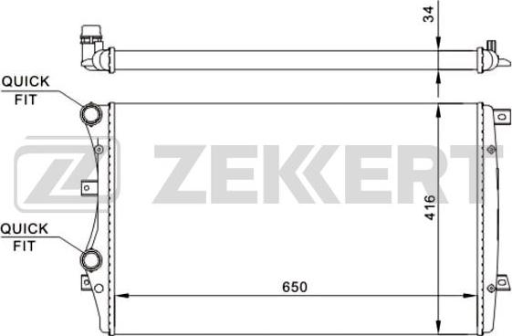 Zekkert MK-1246 - Радіатор, охолодження двигуна autocars.com.ua