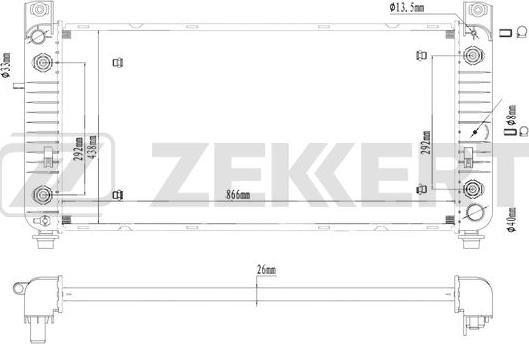 Zekkert MK-1251 - Радиатор, охлаждение двигателя avtokuzovplus.com.ua