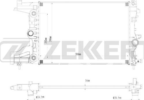 Zekkert MK-1260 - Радиатор, охлаждение двигателя autodnr.net
