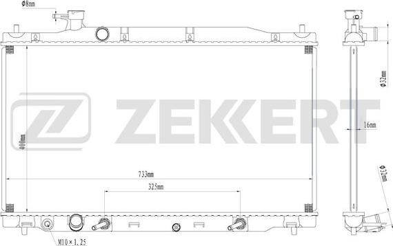 Zekkert MK-1262 - Радиатор, охлаждение двигателя avtokuzovplus.com.ua