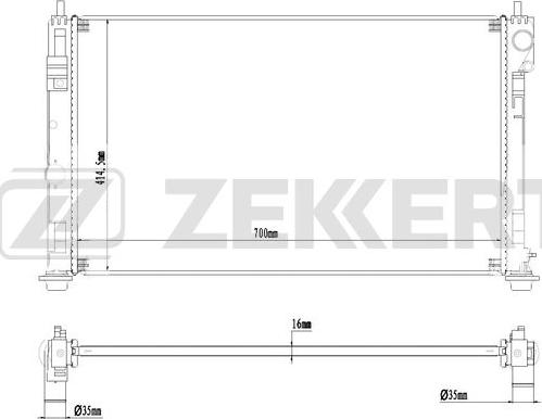 Zekkert MK-1271 - Радиатор, охлаждение двигателя autodnr.net