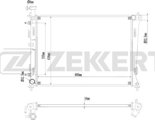 Zekkert MK-1272 - Радіатор, охолодження двигуна autocars.com.ua