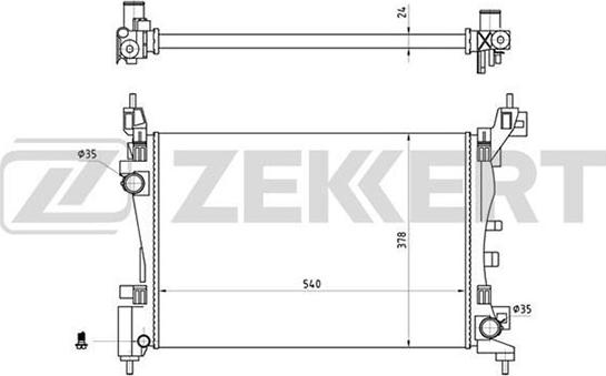 Zekkert MK-1280 - Радіатор, охолодження двигуна autocars.com.ua