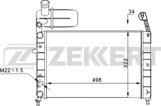 Zekkert MK-1287 - Радіатор, охолодження двигуна autocars.com.ua