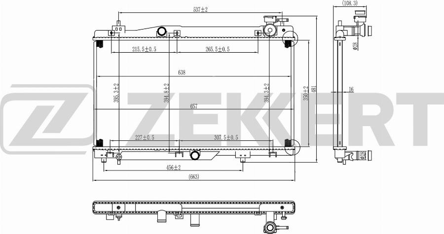 Zekkert MK-1291 - Радиатор, охлаждение двигателя avtokuzovplus.com.ua