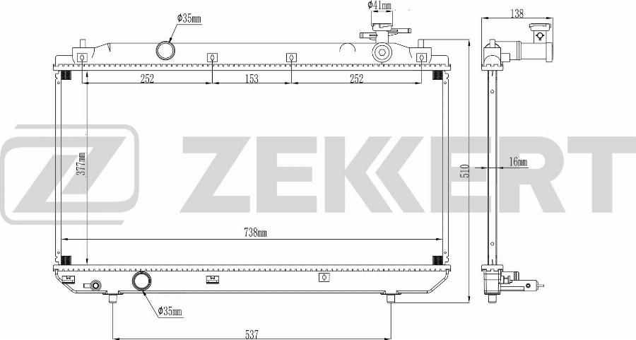 Zekkert MK-1292 - Радіатор, охолодження двигуна autocars.com.ua