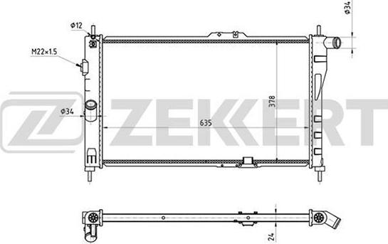 Zekkert MK-1328 - Радиатор, охлаждение двигателя avtokuzovplus.com.ua