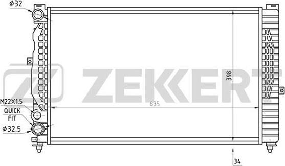 Zekkert mk-1335 - Радиатор, охлаждение двигателя autodnr.net