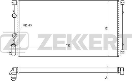 Zekkert MK-1396 - Радіатор, охолодження двигуна autocars.com.ua