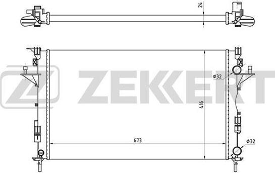 Zekkert MK-1429 - Радіатор, охолодження двигуна autocars.com.ua