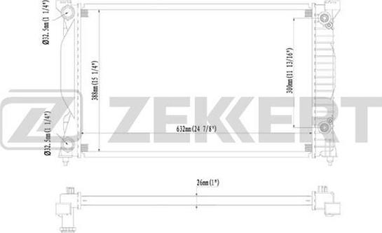 Zekkert MK-1431 - Радіатор, охолодження двигуна autocars.com.ua