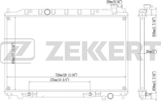 Zekkert MK-1463 - Радиатор охл. дв. Nissan Murano Z50 03- autodnr.net